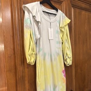 Tie-Dye Ruffle Sleeve Dress